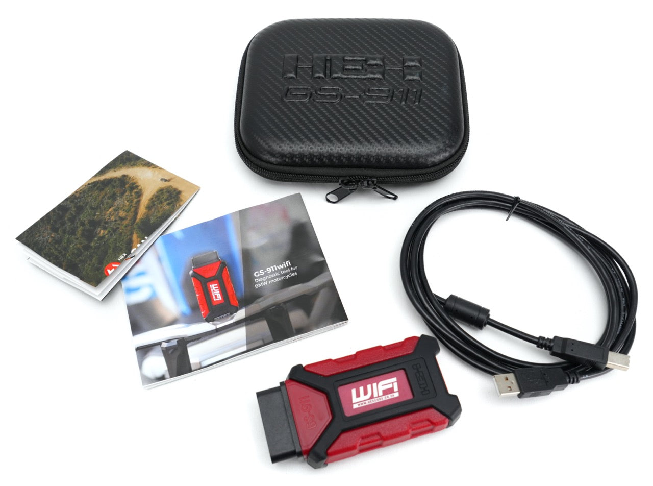 HEX GS-911 Diagnostic Tool for BMW Motorcycles - WiFi with OBD-II Connector (Enthusiast, Generation2)