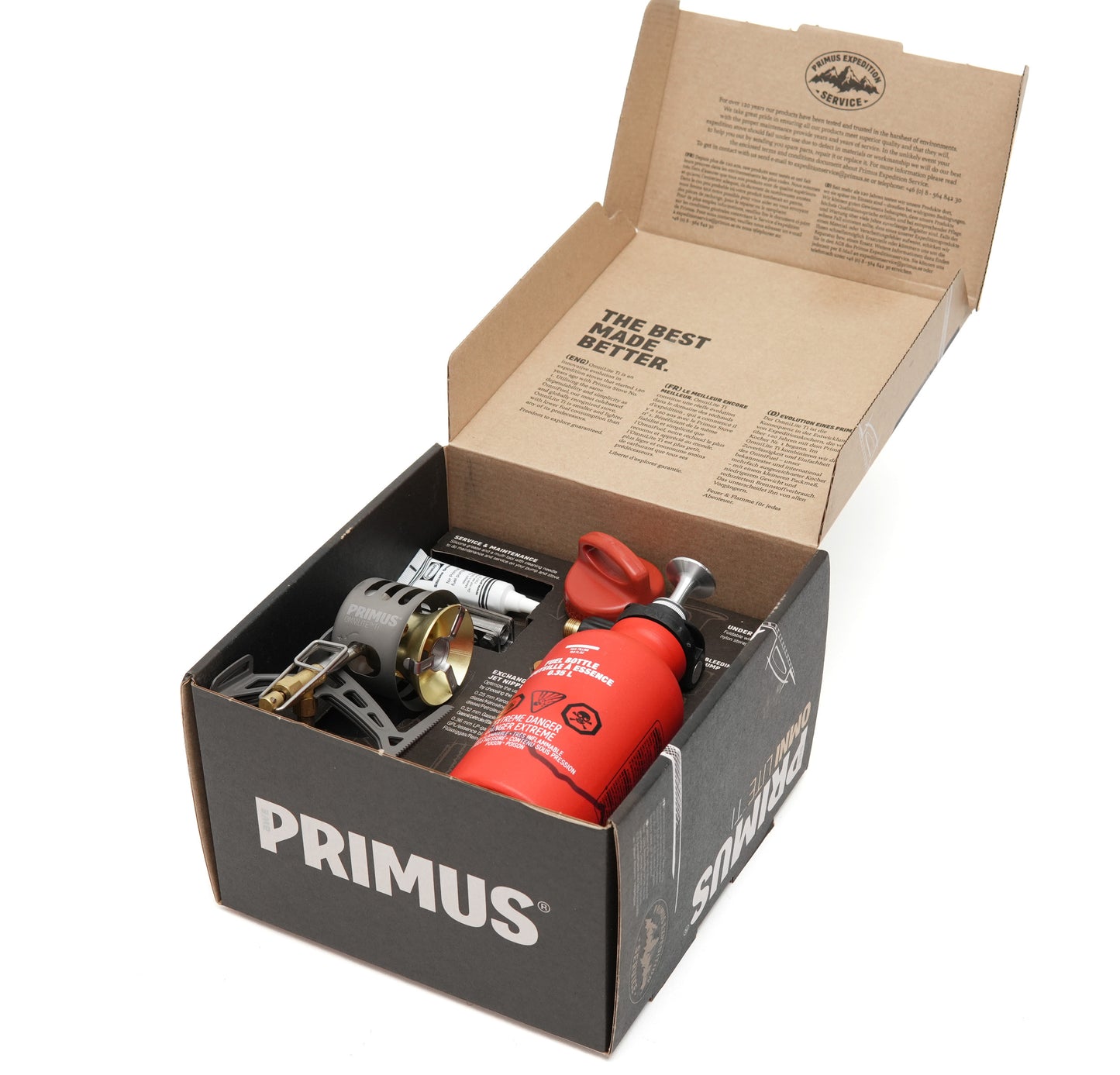 Primus OmniLite Ti w/ 0.35L Fuel Bottle / Pouch Kit - Titanium Stove