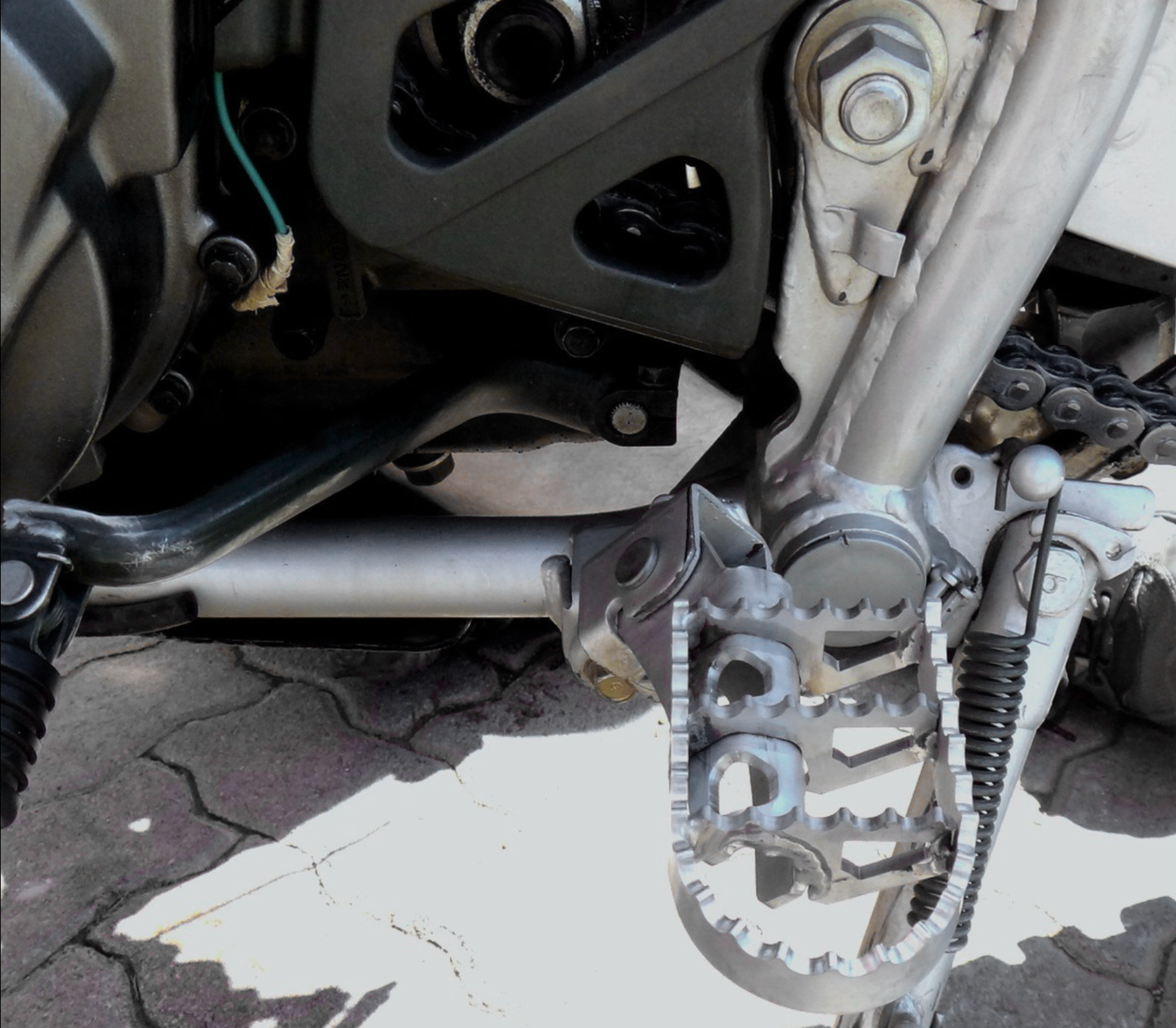 Wide Foot Pegs - Stainless Steel - Kawasaki KLR 650