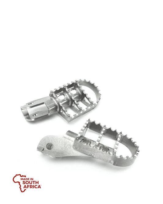 Wide Foot Pegs - Stainless Steel - Kawasaki KLR 650