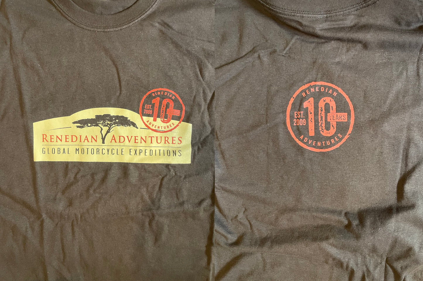 T-Shirt - Men’s with Renedian Africa 10 Year Commemorative (Brown)