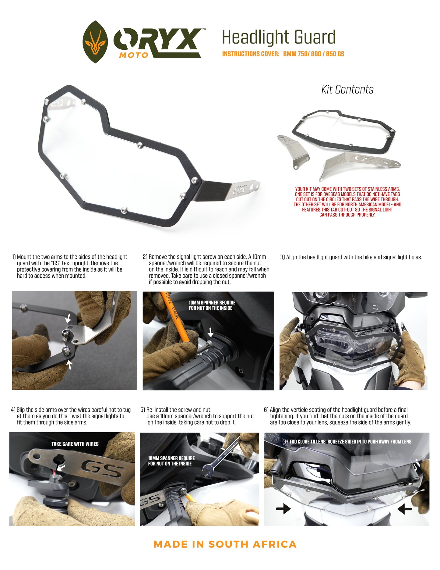Head Light Guard - Clear Plexi / Stainless - BMW F850GS / F750GS / 2024 F800GS