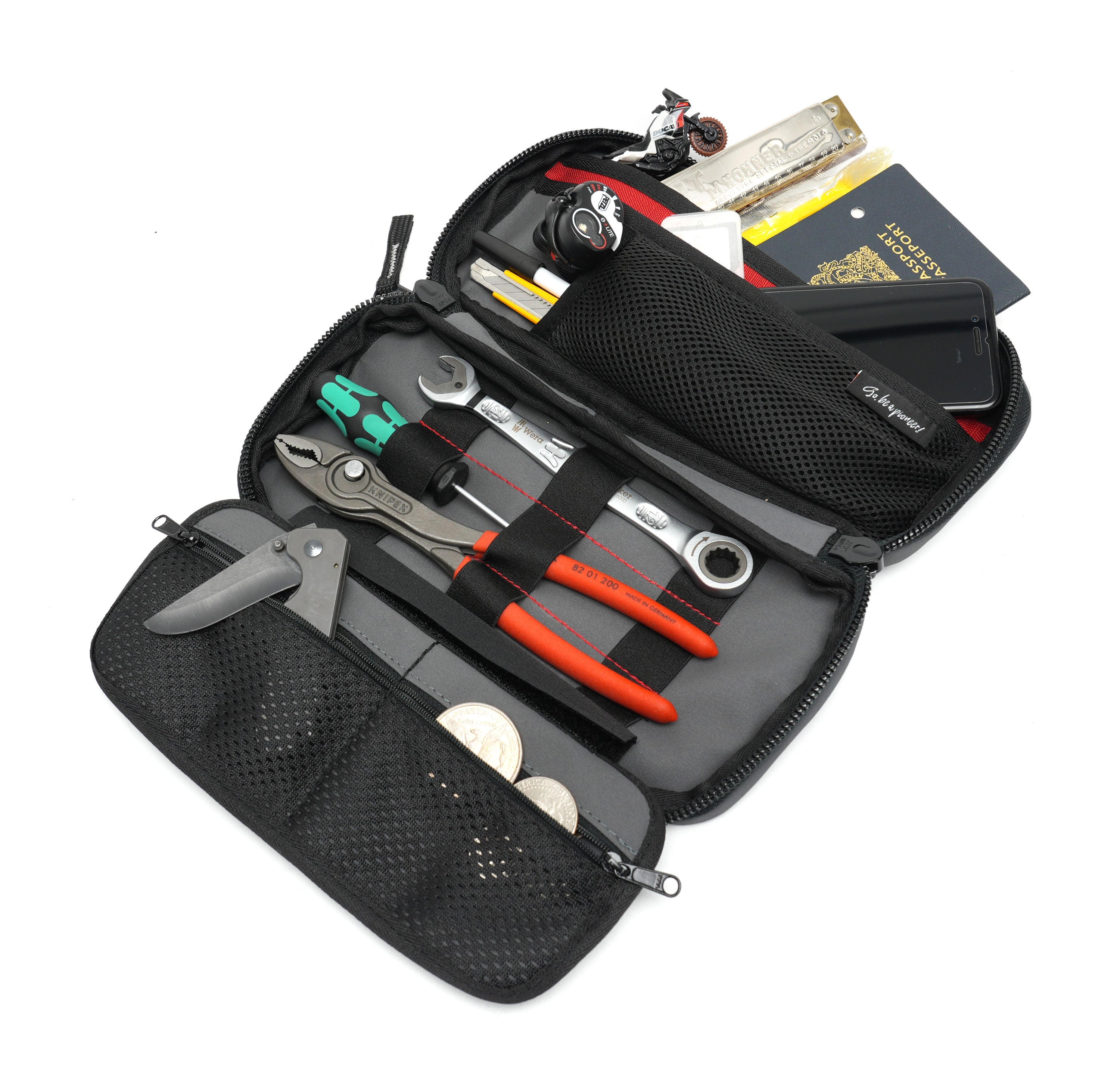Hoodlum (フッドラム) | TRUCKER TOOL BAG Turkana StowCrow™ EDC - Wearable Tool Bag + – ADV Motorcycle Parts