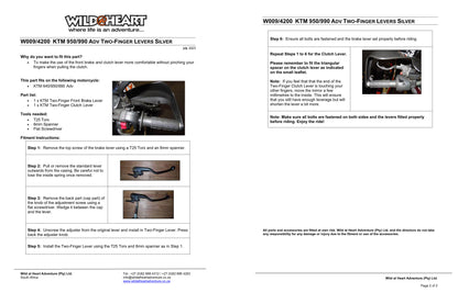 Short Levers by Wild-At-Heart - KTM 950 / 990 ADV/R