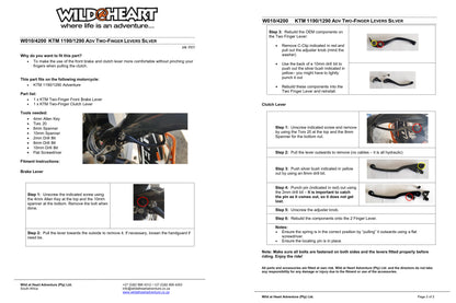 Short Levers by Wild-At-Heart - KTM 1190/1290 ADV/R up to 2020