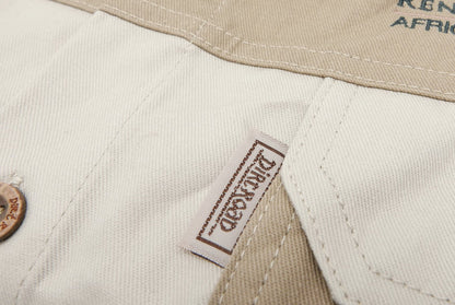 Dirt Road™ - Men’s Short Sleeve Shirt / Button with Renedian Logo (Beige/Brown)