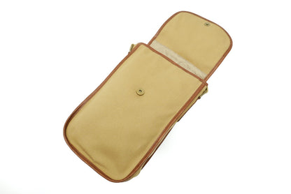 Dirt Road™ Shoulder Bag - Beige Canvas & Leather with Renedian Logo - 12”x 8”x 3”