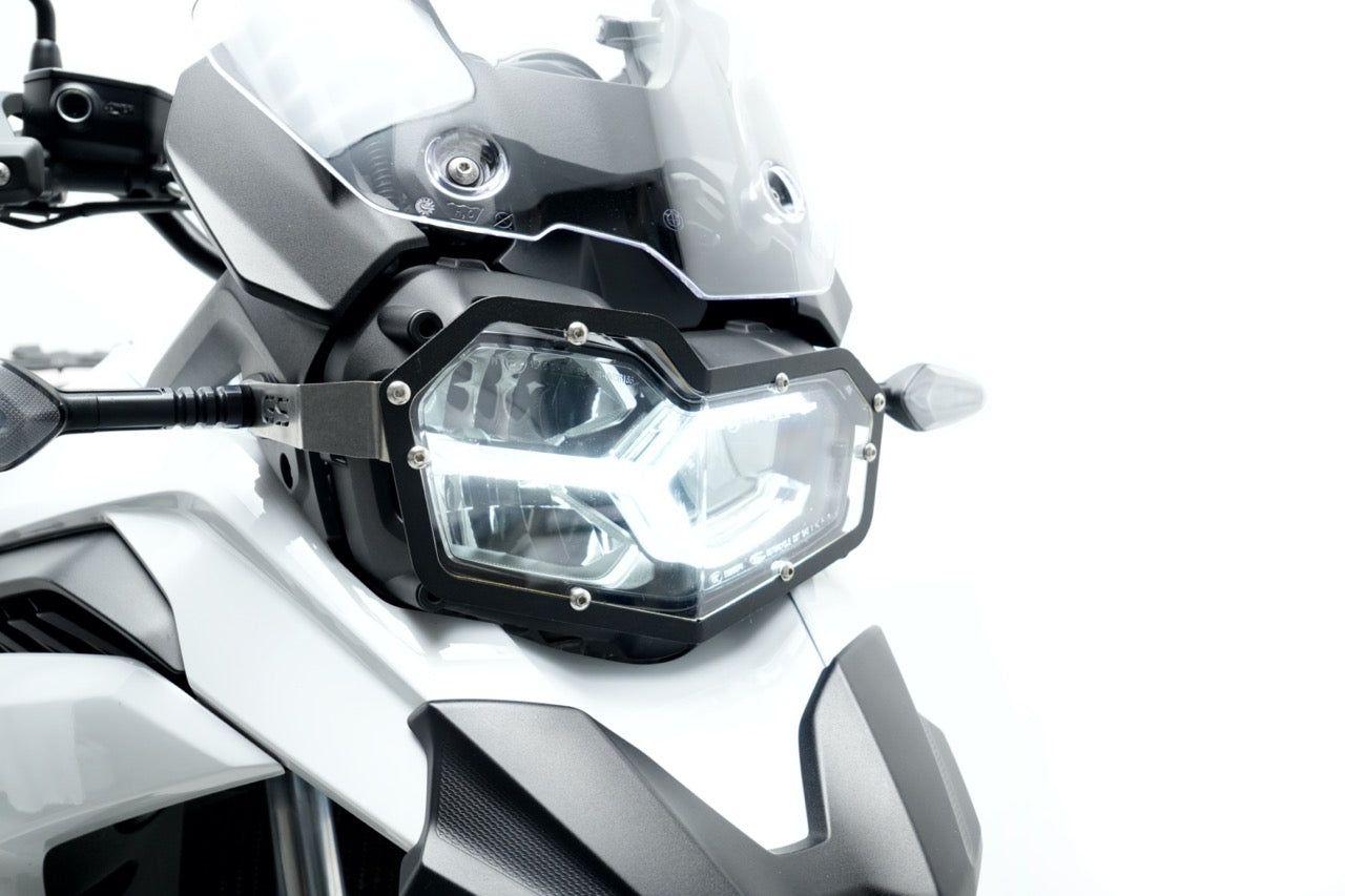 Head Light Guard - Clear Plexi / Stainless - BMW F850GS / F750GS / 2024 F800GS